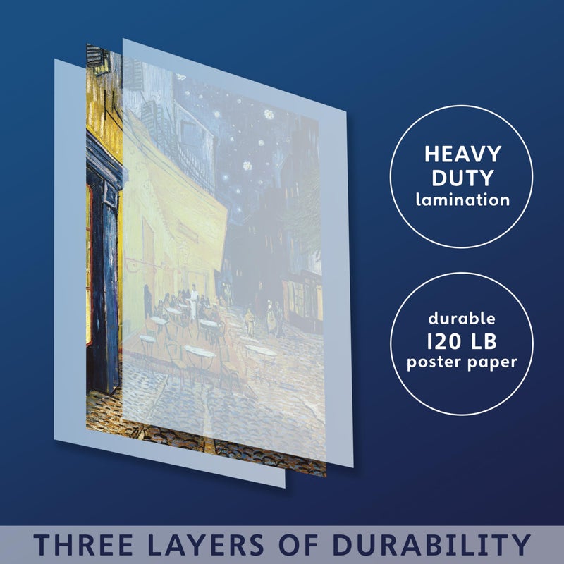 Palace Learning Cafe Terrace at Night Poster by Vincent Van Gogh â€“ 1881 â€“ Fine Art Print â€“ La Terrace du CafÃ© sur la Place du Forum 18 x 24 inches Laminated. - Image 3